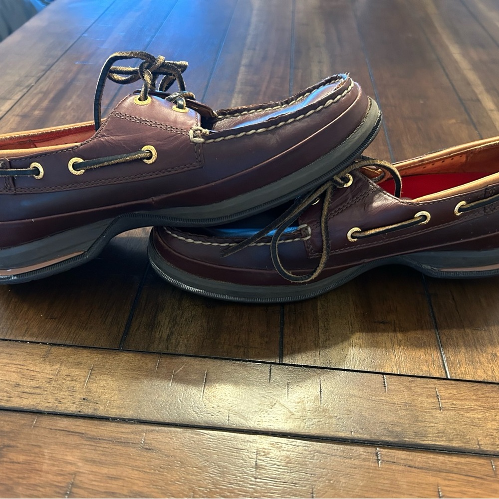 Sperry Top-Sider Men’s 8.5M Leather Boat Shoes Brown 2-Eye Vibram Sole - Picture 7 of 9